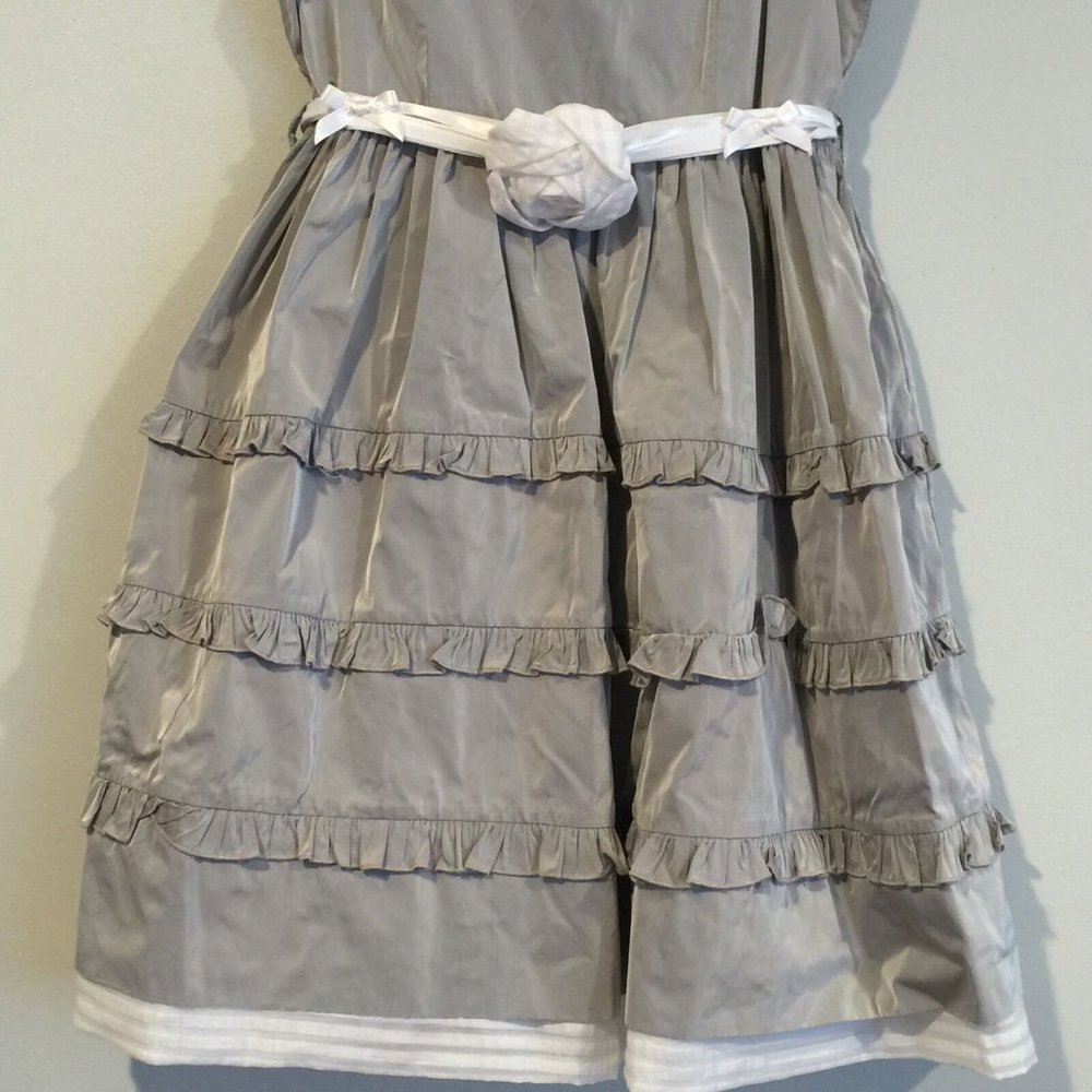 MONNALISA*Silver Taffeta Party Dress*Age 8 $417 - Picture 4 of 7